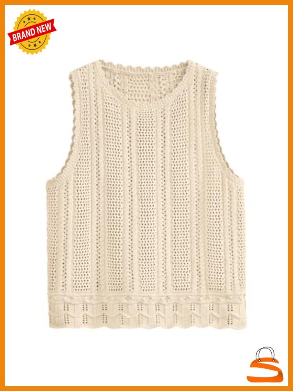 Women's Crochet Sweater Vest Tank Top Cover Up Beach Cruise Outfit